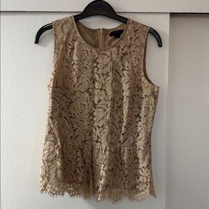 J. Crew Cream Peplum Sleeveless Blouse